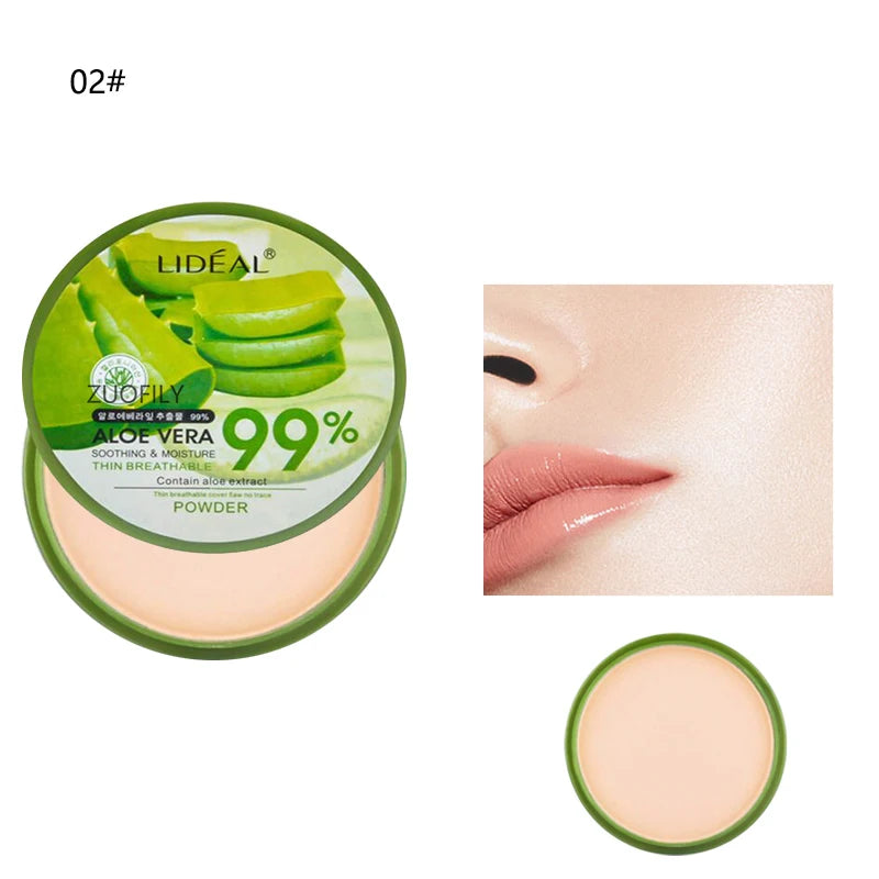 99% Aloe Vera Softening Powder Waterproof Moisturizing Concealer  Foundation Fixed Make Up Oil Control Facial Makeup Cosmetics