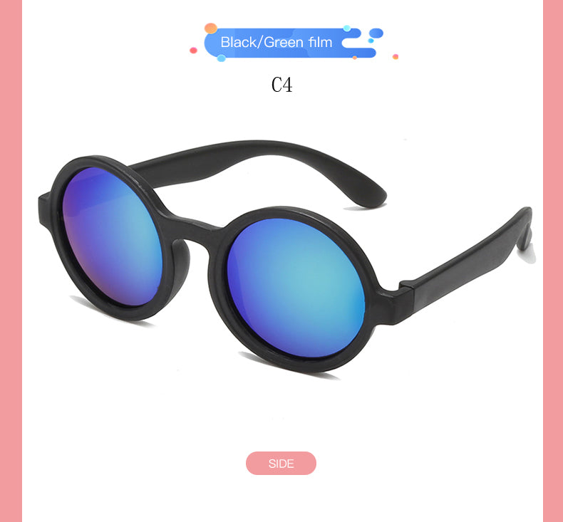 2023 New Cute Round Frame Children's Sunglasses Baby Safe Soft UV Resistant Sunglasses Trend Eyewear for Boys and Girls