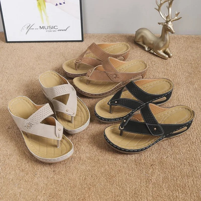 Summer 2024 New Rome Fashion Women Slides Oxford Woman Sandals Flats Slippers Pu Leather Flip Flops Belt Buckle Female Shoes