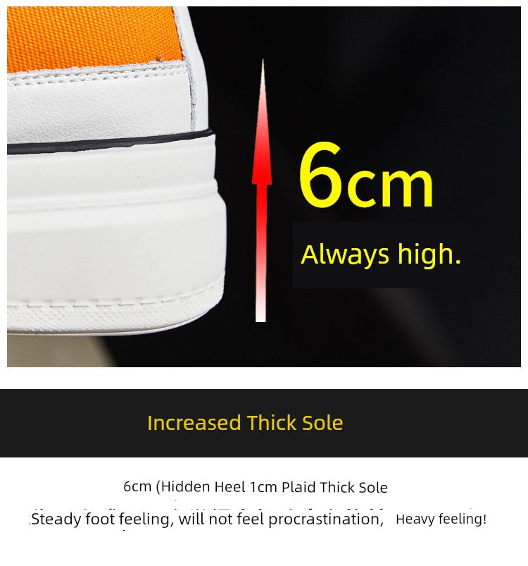 White Shoes Thick Sole Elevator Wild Best Selling Canvas Shoes