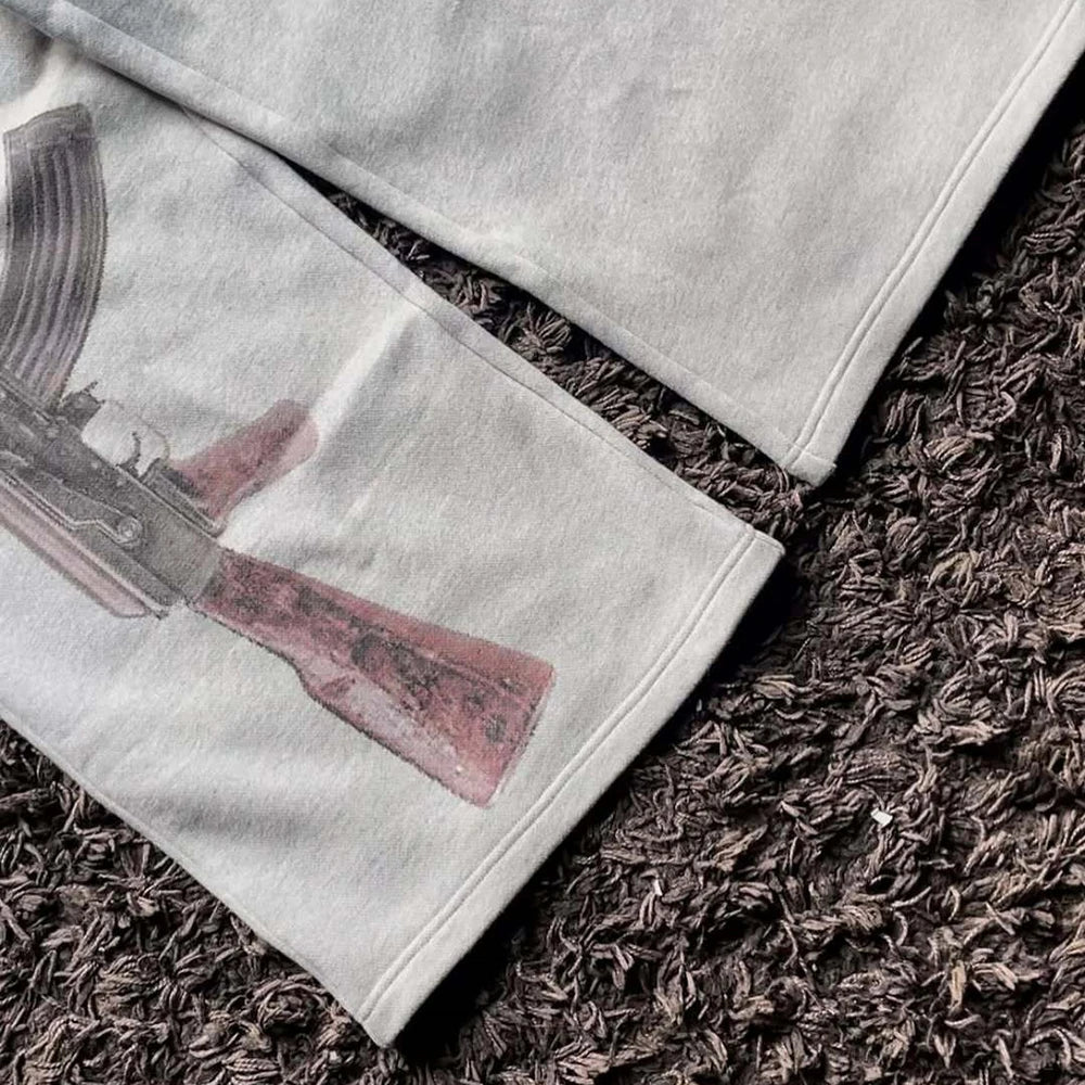 Y2K High-Waisted Printed Embroidered Street Guard Pants Spring Summer Casual Straight Leg Double Waist Design Fashionable Viralgem Store