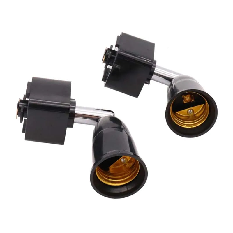 1pcs E27 Track Light Head 360 Rotation LED Light Spotlight Head Base 2 Wire Guide Rail to E27 Lmap Holder White Black Viralgem Store
