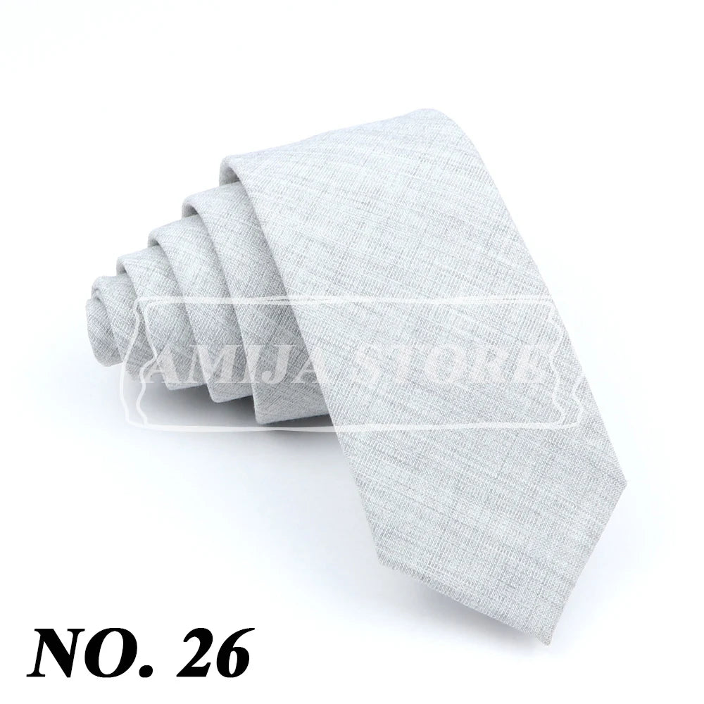 Wed Cotton Tie Solid Color Necktie For Man Woman Blue Pink Yellow Skinny Slim Ties Fashion Wedding Party Gifts Men Accessories