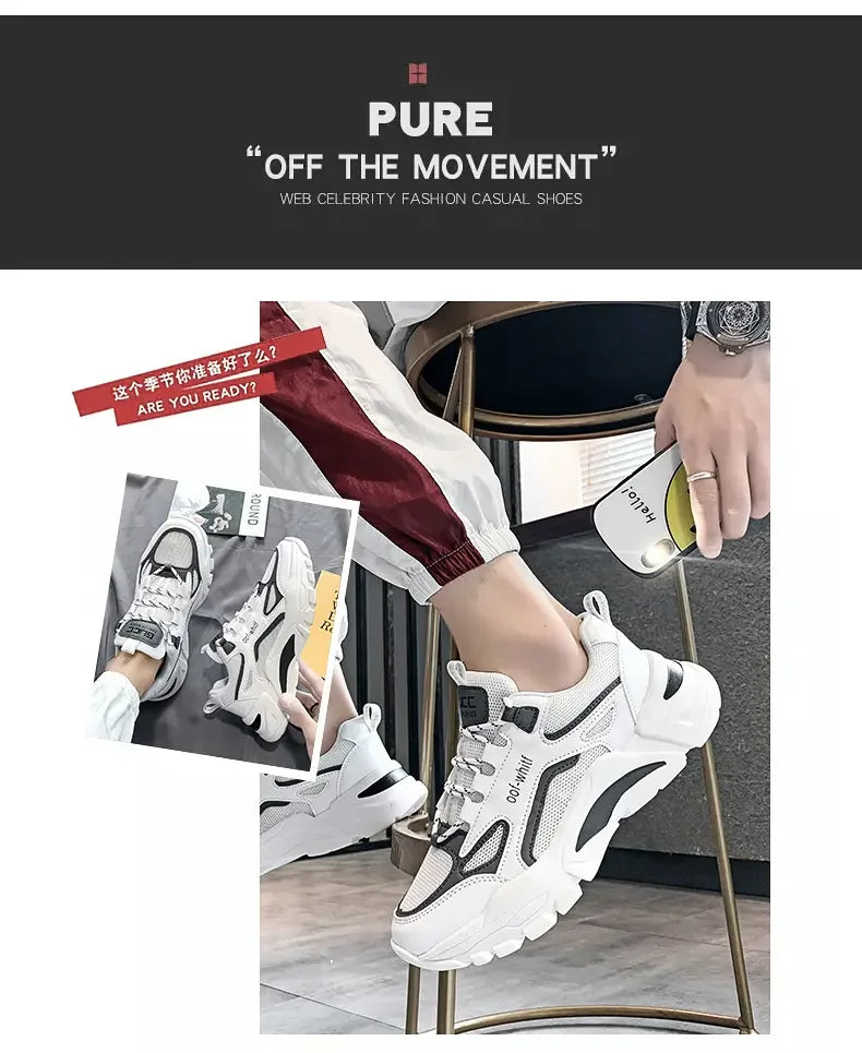 2024 New Men Sneakers Mesh Breathable Outdoor Running Shoes Fashion Casual Tennis Shoes Lightweight Comfortable Male Sport Shoes