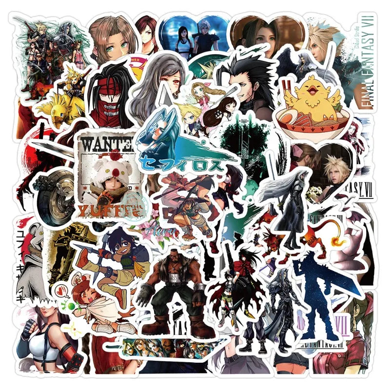 60pcs FINAL FANTASY Cartoon Stickers Suitcase Water Cup Stationery Mobile Phone Car Scooter Laptop Decorative Stickers Viralgem Store