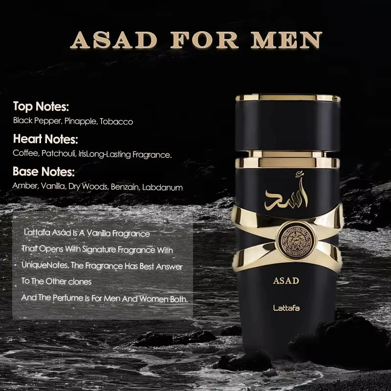 100ml Original Arab Men Perfumes Long-Lasting Sweet Woodiness Fragrance Classic Body Spray Black Portable Cologne Perfum Unisex Viralgem Store