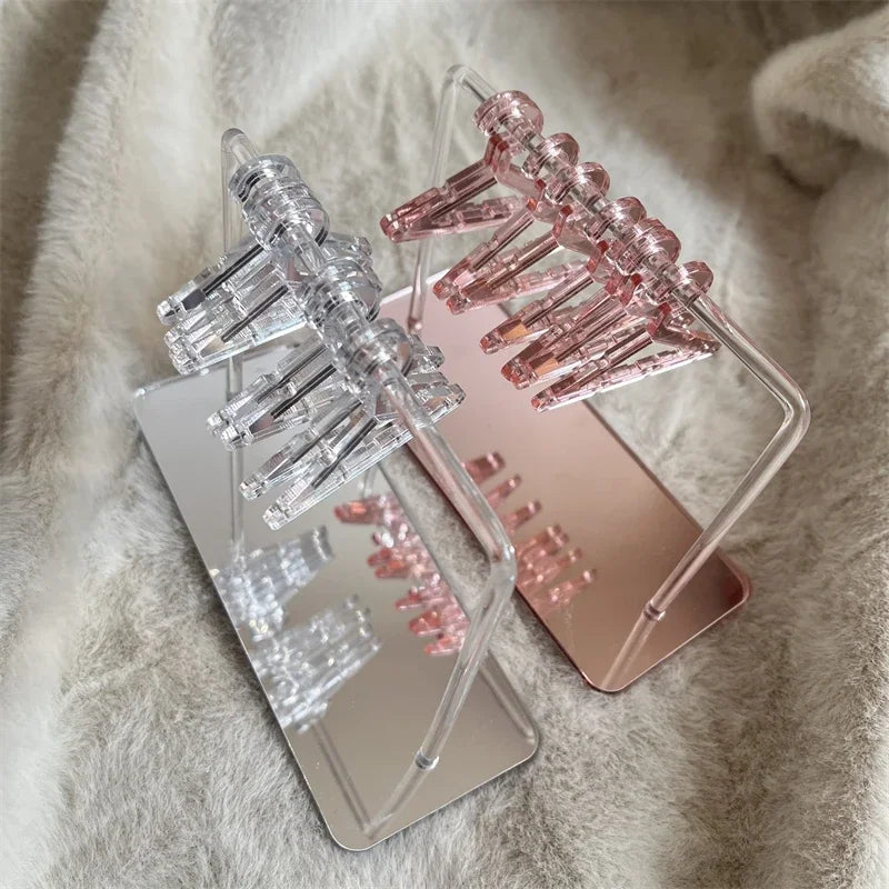 8pcs Hangers Earring Jewelry Hanger Display Stand Acrylic Organizer Creative Coat Hanger Shape Tabletop Ear Stud Jewelry Storage Viralgem Store