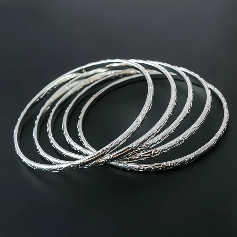 5Pcs/Set Simple Carving Flower Pattern Cuff Bracelet Bangle Sets For Women Accessories Pulsera Amuleto Trendy Fashion Jewel Viralgem Store