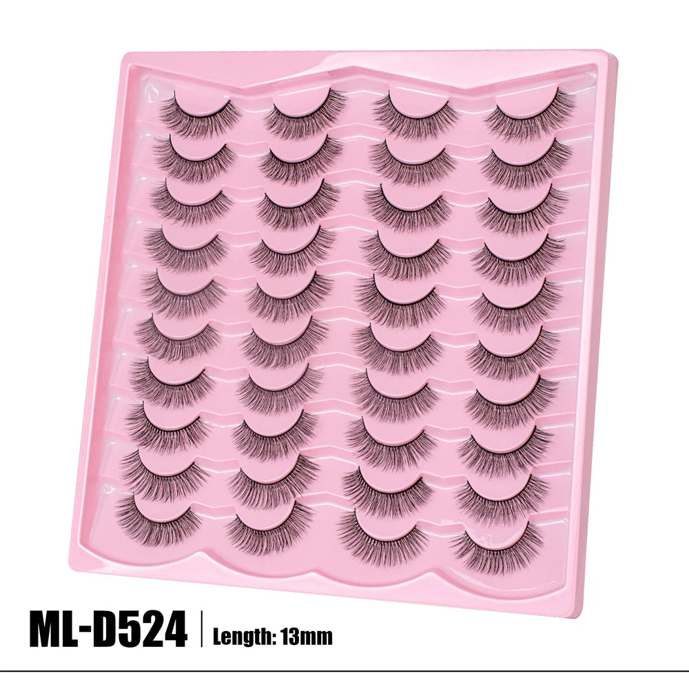2 Style 20 Pairs Eyelash 3D Natural Mink False Eyelashes Makeup Fake Eye Lashes Faux Cilios Make Up Beauty Tools Wholesale