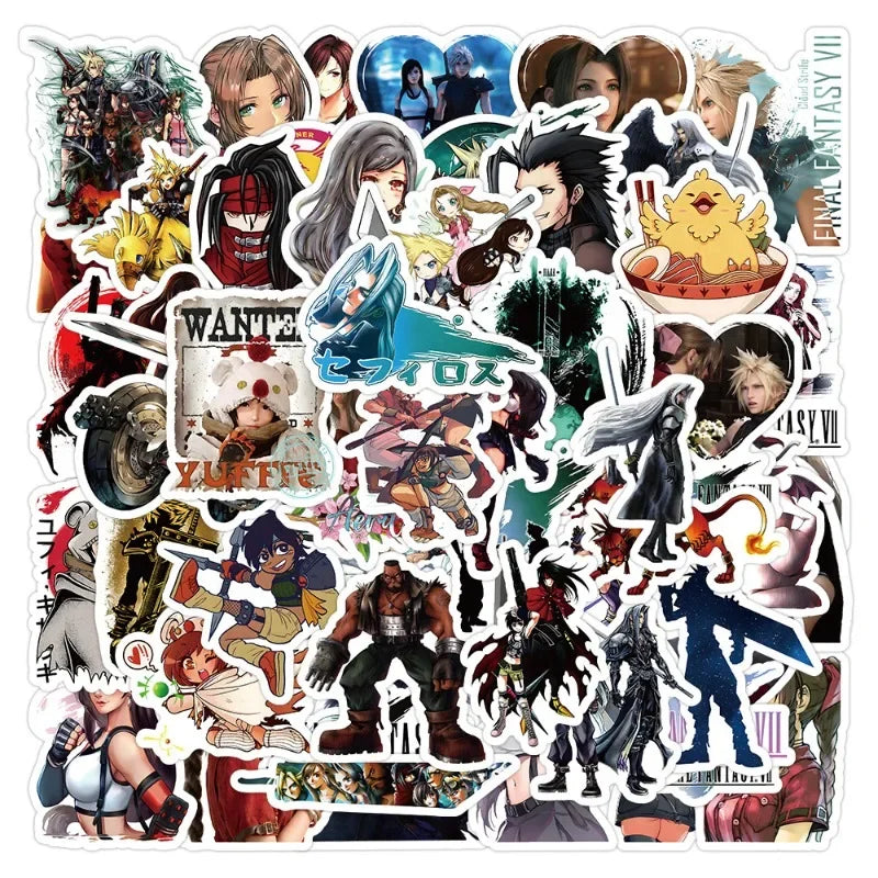 60pcs FINAL FANTASY Cartoon Stickers Suitcase Water Cup Stationery Mobile Phone Car Scooter Laptop Decorative Stickers Viralgem Store