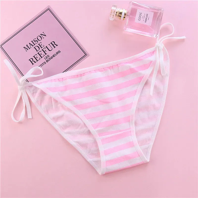 SP&CITY Young Girls Student Cute Underwear Women Japan Lace Up Cotton Panties Funny Hollow Out Seamless Briefs Female Lingerie