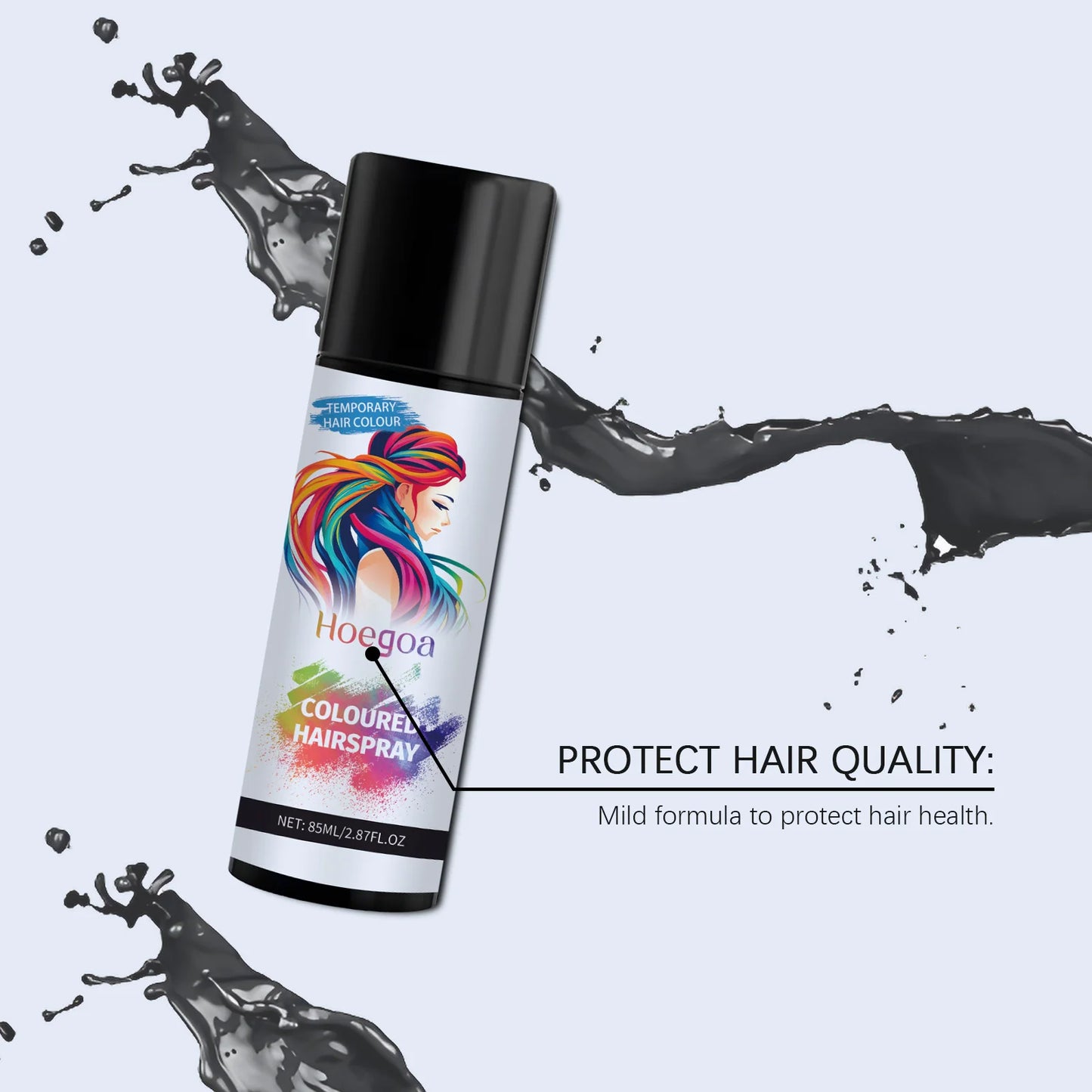 Temporary Hair Dye Spray Fast Remove White Grey Hair Back To Black Coloured Hairspray Travel Hair Dye Disposable Hair ColorSpray