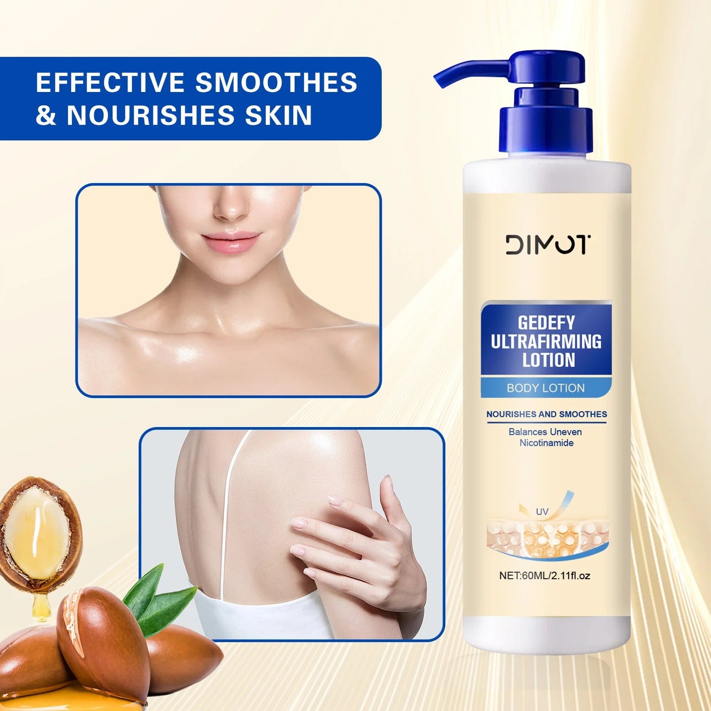 60ml Ultra Firming Body Lotion Body Moisturizer Cream Tighten Skin Reduce Wrinkles Boost Elasticity Hydration Lightening Lotion Viralgem Store