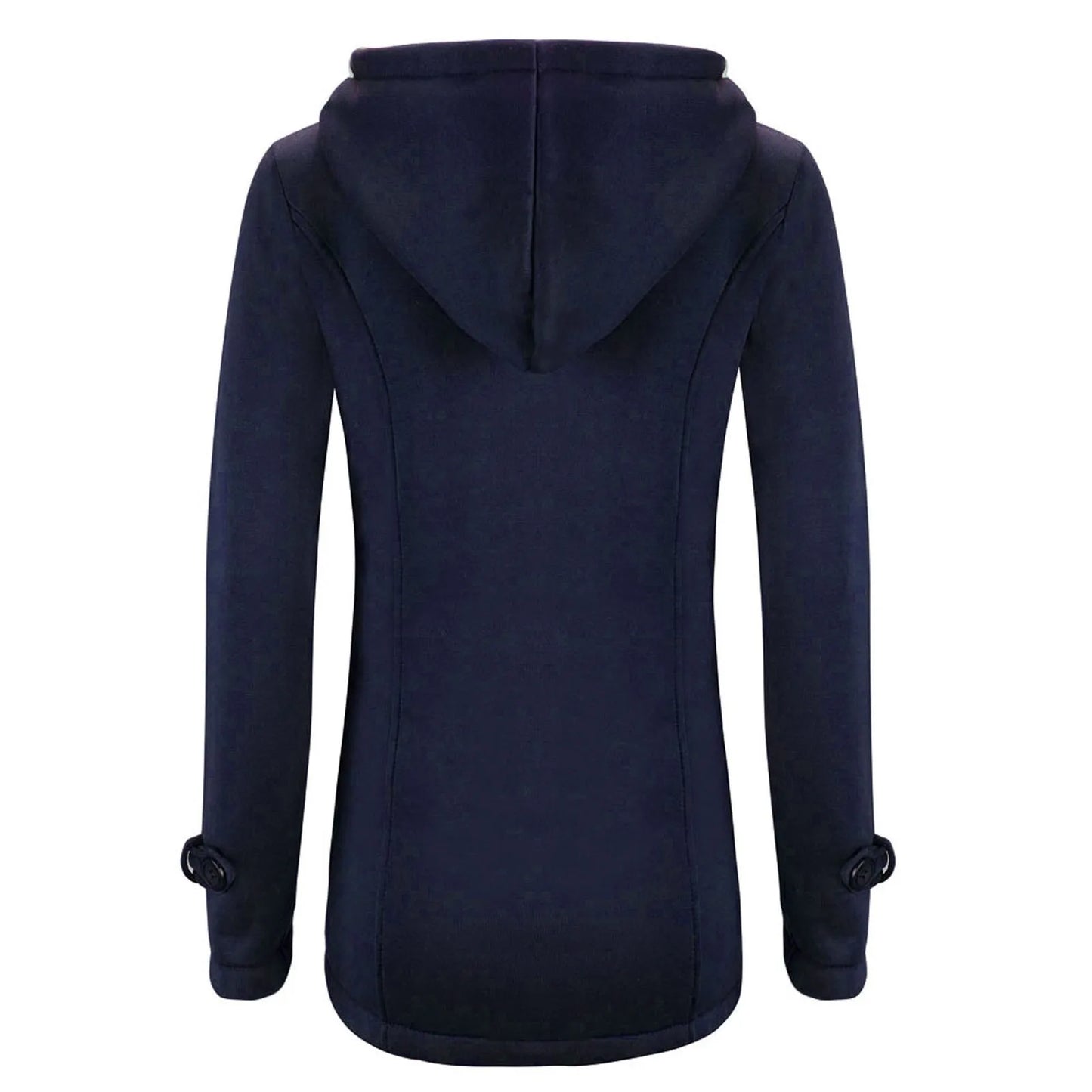 Womens Winter Coats Thicken Sherpa Lined Jacket Fashion Horn Button Hooded Outwear Warm Wool Blended Pea Coat Pockets