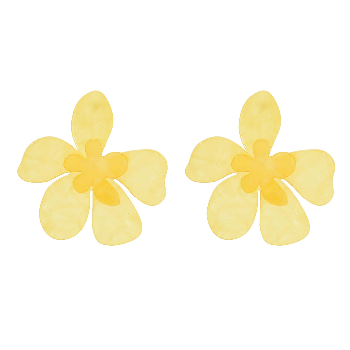 Acrylic Fashion Big Flower Pendant Earrings Double Layer Flowers Women's Earrings for Women 2023 New Party Jewelry Gifts