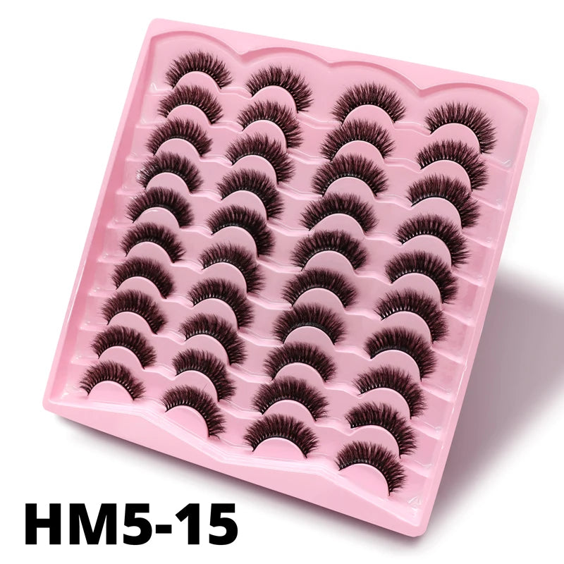 2 Style 20 Pairs Eyelash 3D Natural Mink False Eyelashes Makeup Fake Eye Lashes Faux Cilios Make Up Beauty Tools Wholesale
