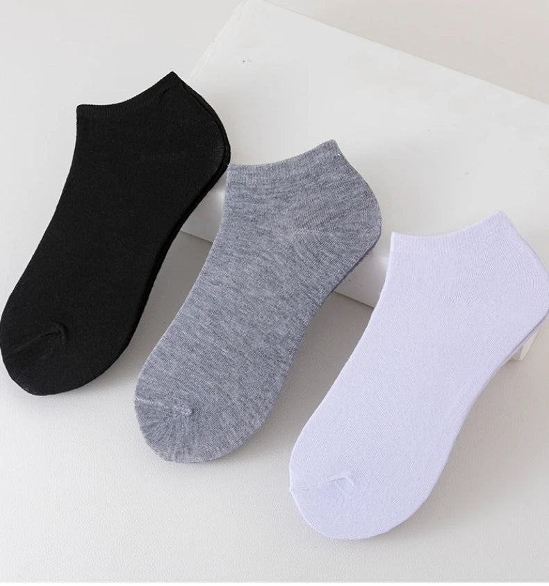 10 Pairs Women/Men Boat Socks Invisible Low Cut Silicone Non-slip Summer No-show Ankle Socks Solid Color Casual Breathable