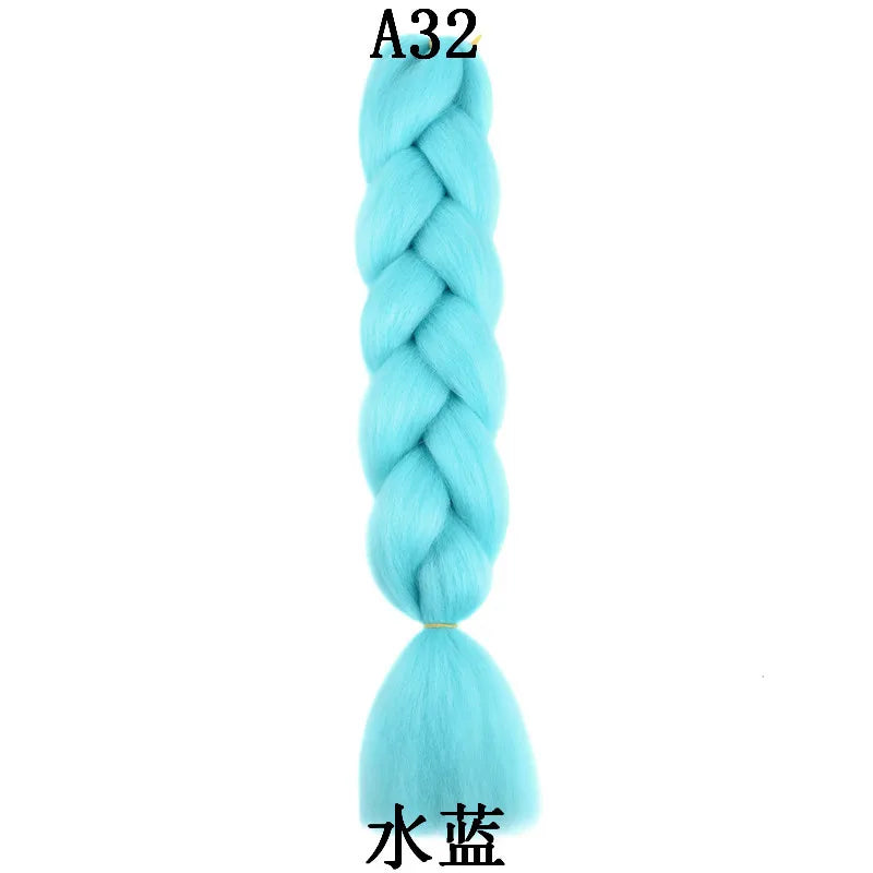 Synthetic 1Pcs 24inch 100g Braiding Hair Box Braids Colorful Twist Braiding Hair Extensions Synthetic Crochet Braiding