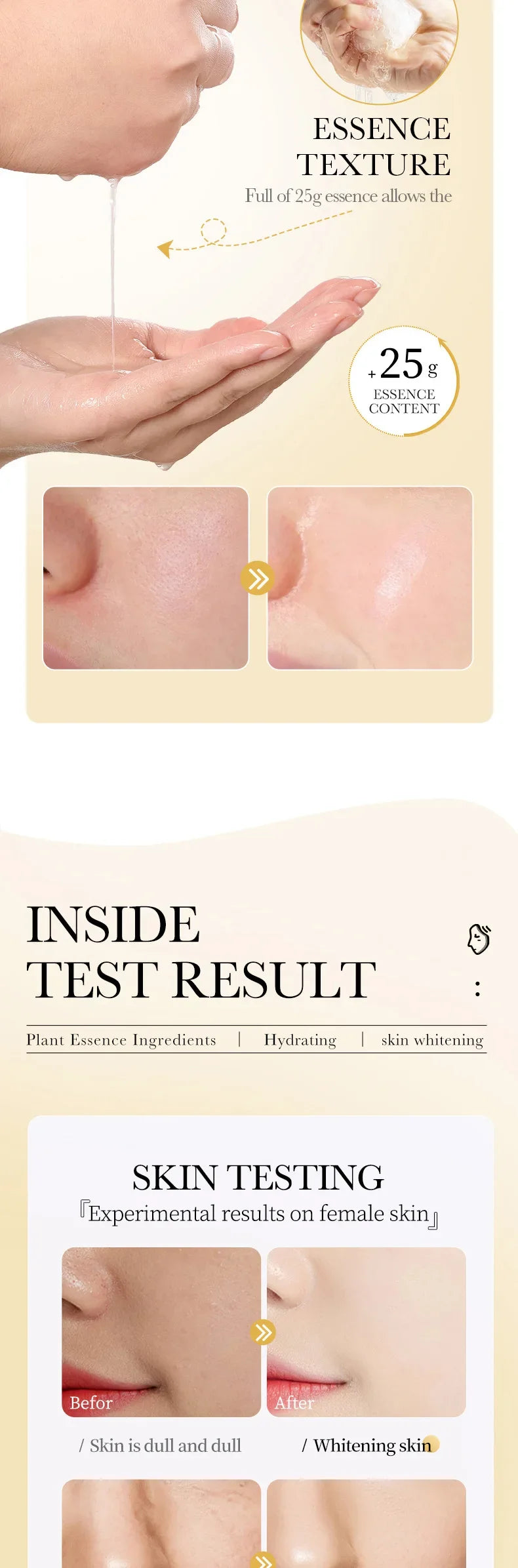 15pcs 24K Gold Hyaluronic Acid Face Mask Facial Firming Moisturizing Anti Wrinkle Whitening Facial Masks Skin Care Products