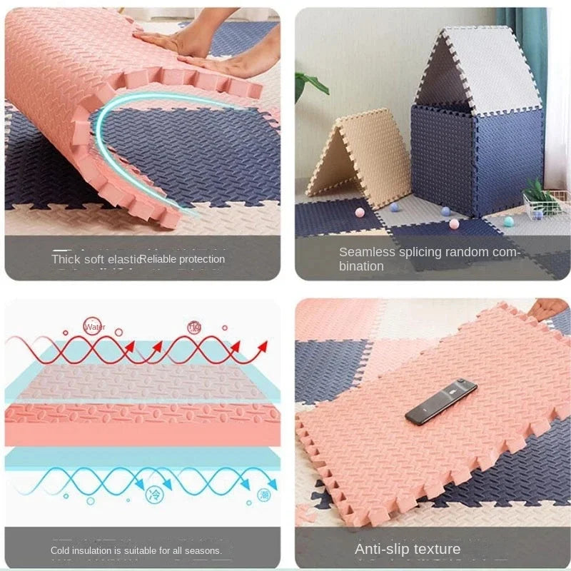 12pcs Foam Baby Play Mat Puzzle Mat Kids Interlocking Exercise Tiles Rugs Floor Tiles Toy Carpet Soft Carpet 30*30*1cm Viralgem Store