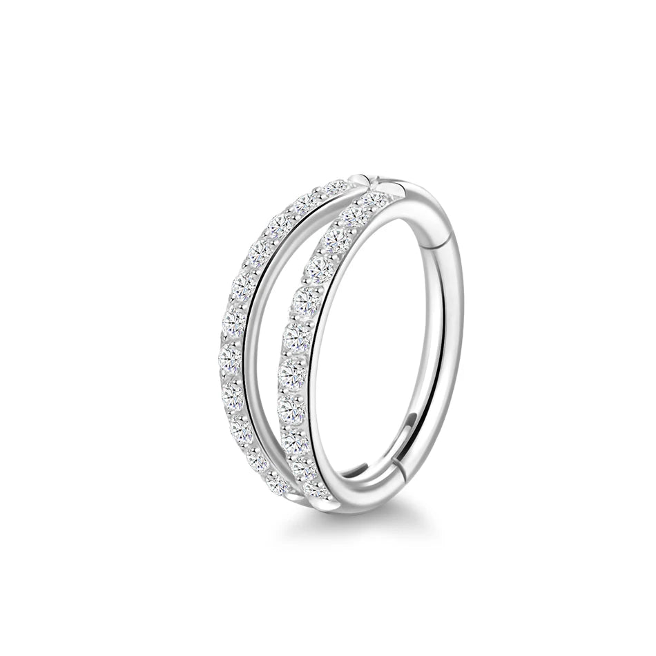 1pcs Titanium Cubic Zirconia Bee Flower Stud Earring Helix Tragus Daith Piercing Hinged Segment Hoop Body Jewelry Viralgem Store