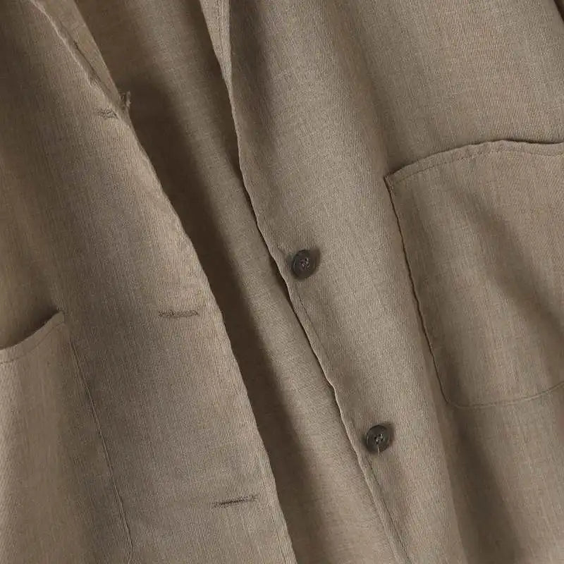 Women Solid Blazer 2024 Autumn ZANZEA Fashion Long Sleeve Outerwear Casual Loose Lapel Collar Coat Vintage Pocket Thin Jackets