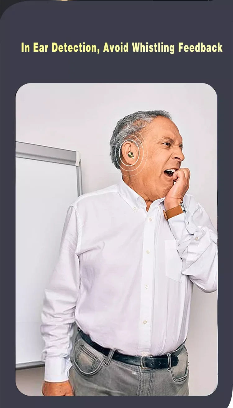 2024 New Digital Hearing Aid USB Rechargeable Noise Reduce Sound Amplifier Hearing Aids Waterproof Earphone For Deafness