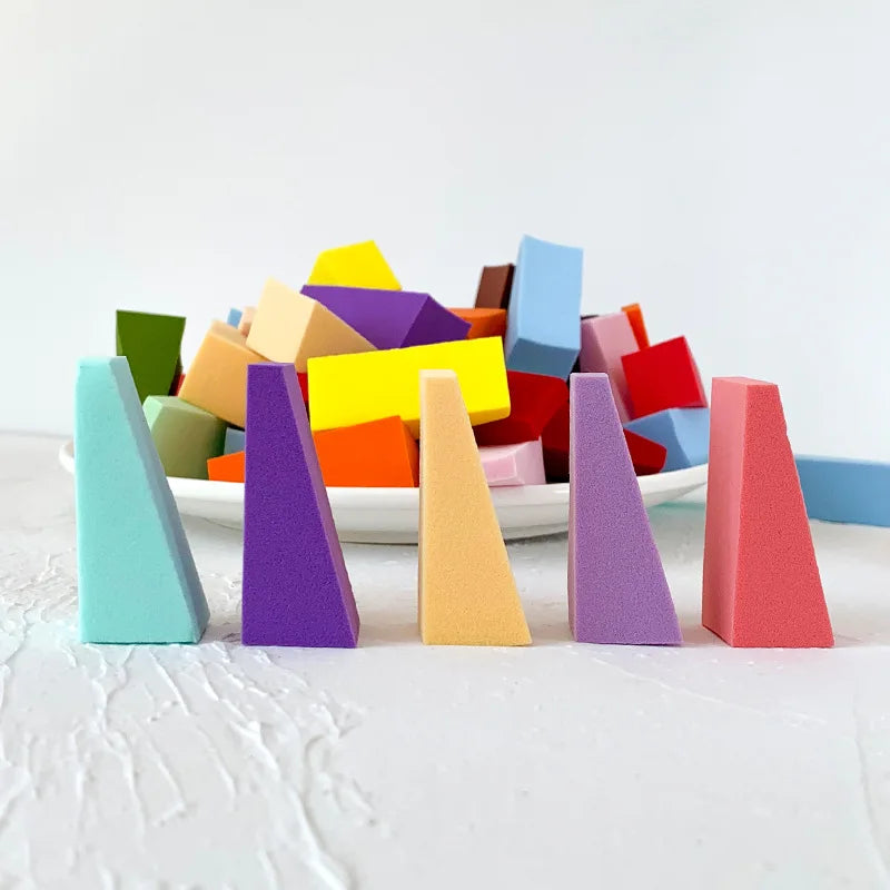 50 Pieces Makeup Sponge  For Face Curve Blending, Latex Free, Small Wedge Shaped Smooth Apply Beauty Sponge Applicator