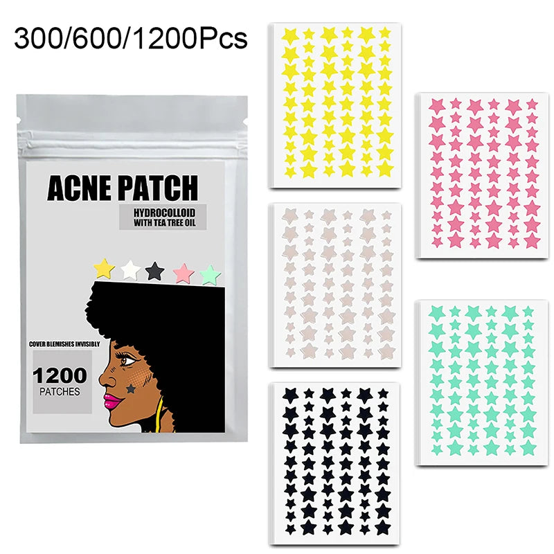 300/600/1200 PCS/SET Star Pimple Patch Acne Colorful Invisible Acne Removal Skin Care Stickers Concealer Face Spot Beauty Viralgem Store