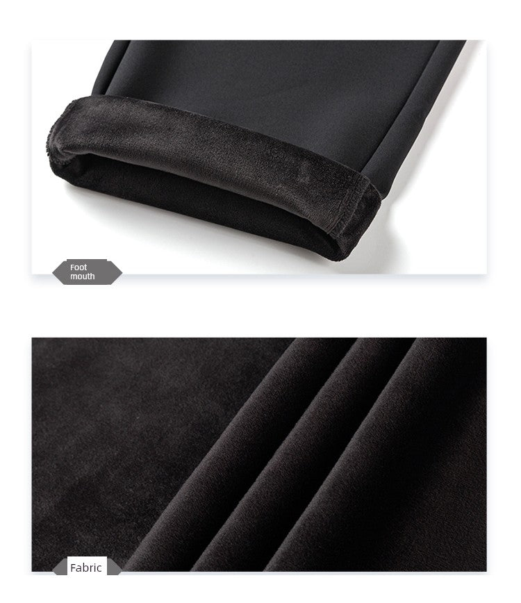 361 Degrees Men Cashmere-Lining Trousers Open Stretch New 2024 Winter Plaid 361 Men's Heattech Straight-leg Casual Pants