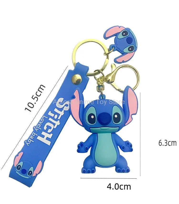 Wholesale Cartoon Anime Disney Keychain Mickey Mouse Minnie Lilo & Stitch New Keyring Key Chain Car Pendant Kids Toys Gifts