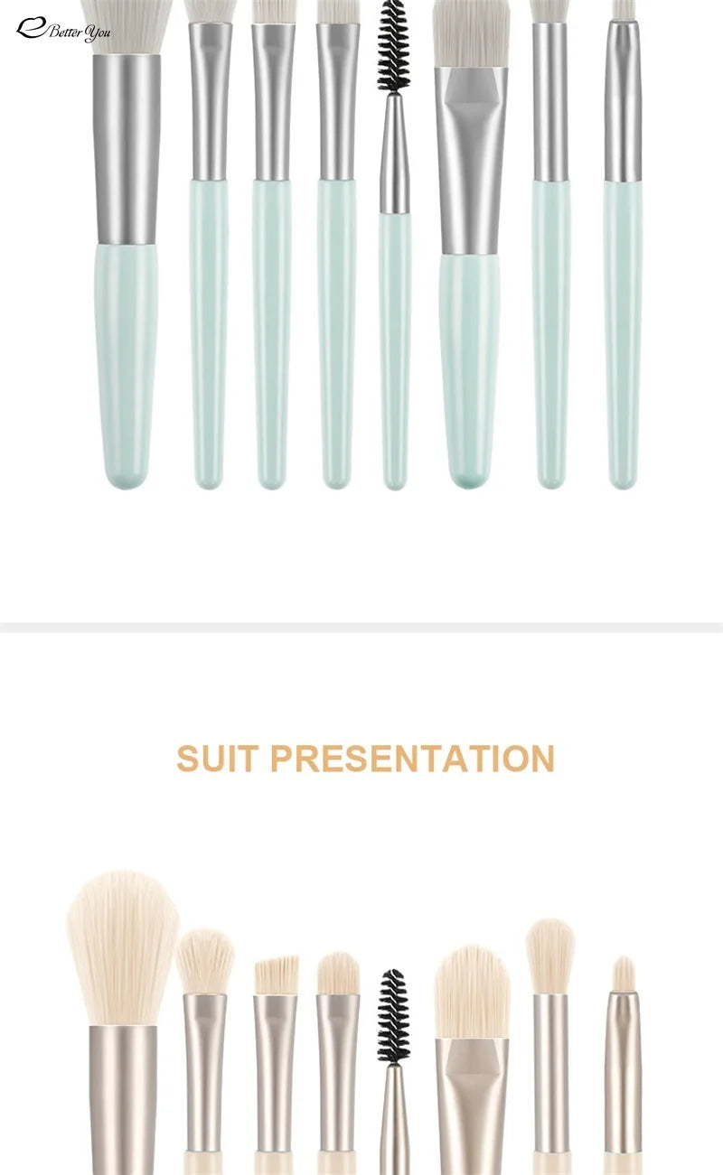 8Pcs Professional Makeup Brushes Set Cosmetic Powder Eye Shadow Foundation Blush Blending Concealer Beauty Make Up Tool Brushes