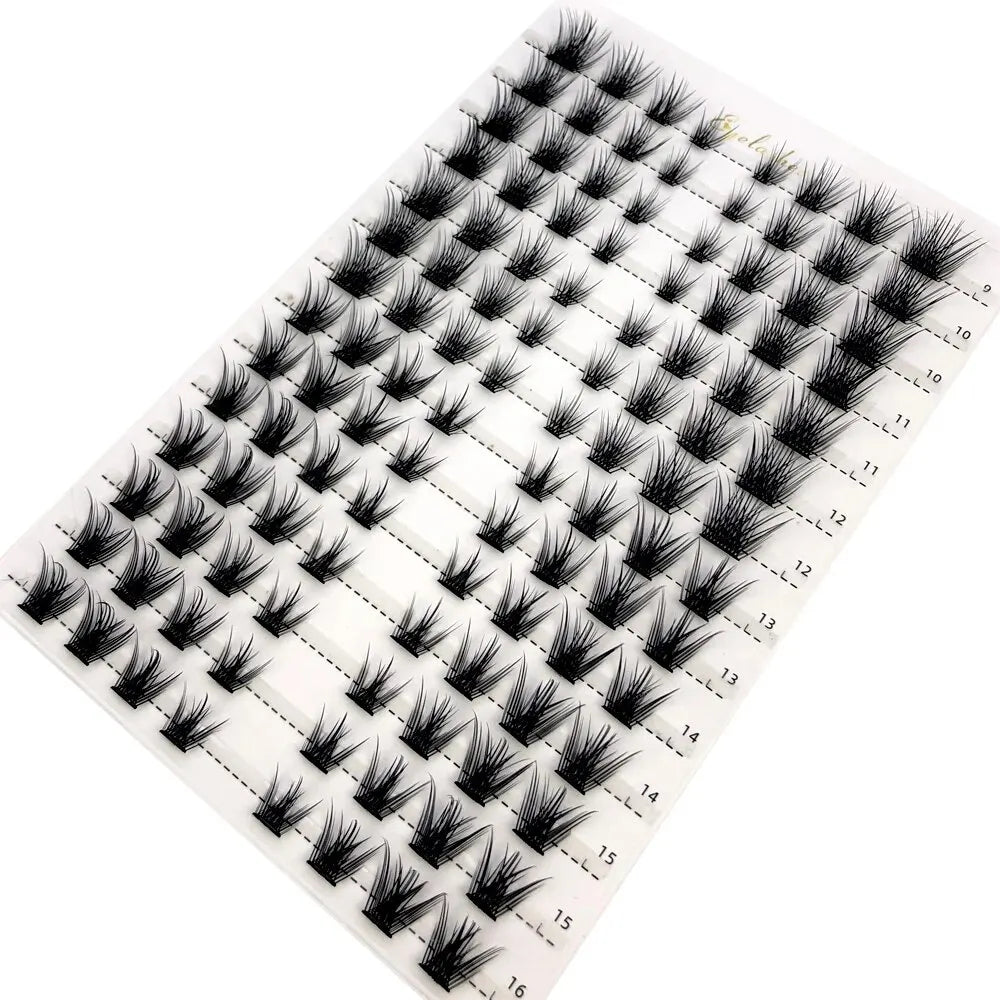14rows Individual 3D Fluffy False Eyelashes Single Cluster Eyelash Extension Segmented Natural Mink Fox Eye Effect Makeup Lashes