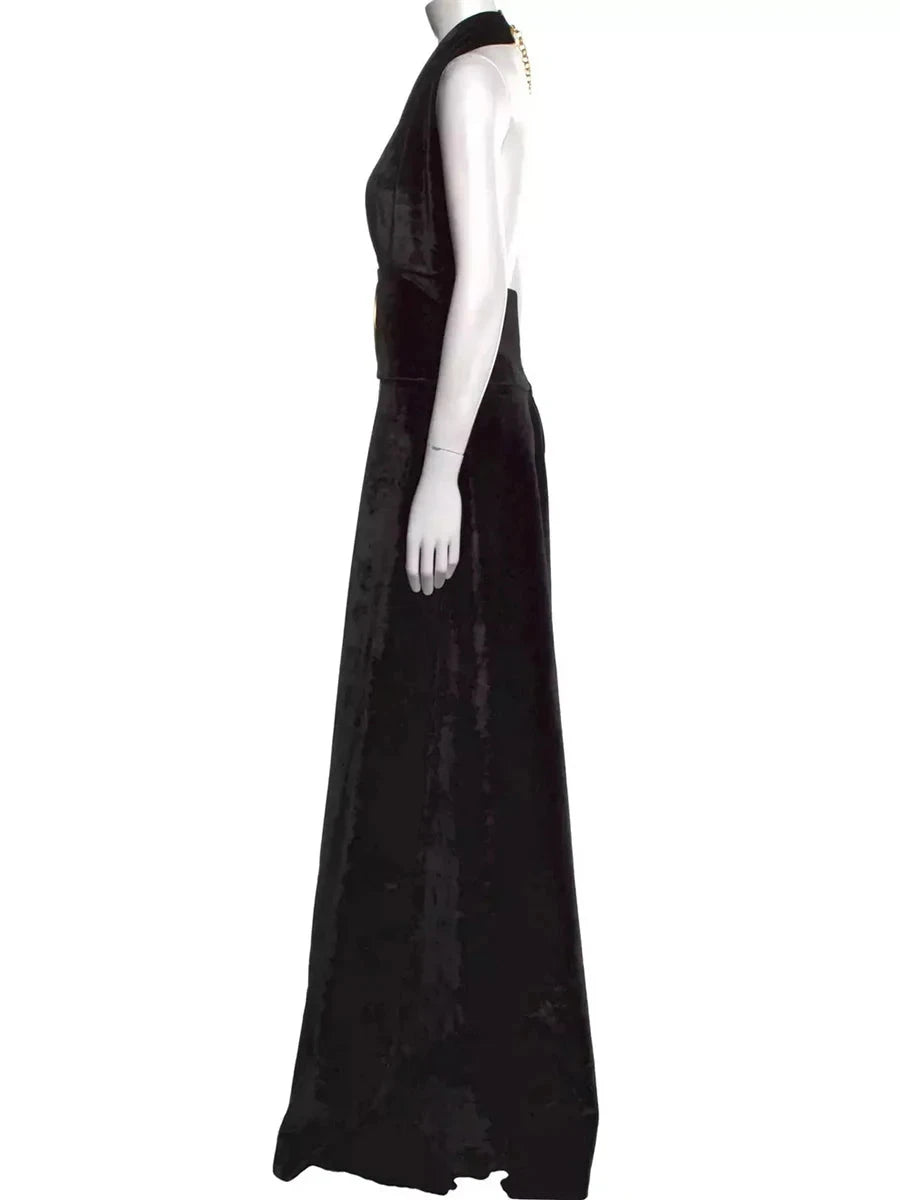 TWOTWINSTYLE Black Slimming Spliced Sequined Fashion Jumpsuits for Women Halter Sleeveless Backless High Waist Jumpsuit Female Viralgem Store