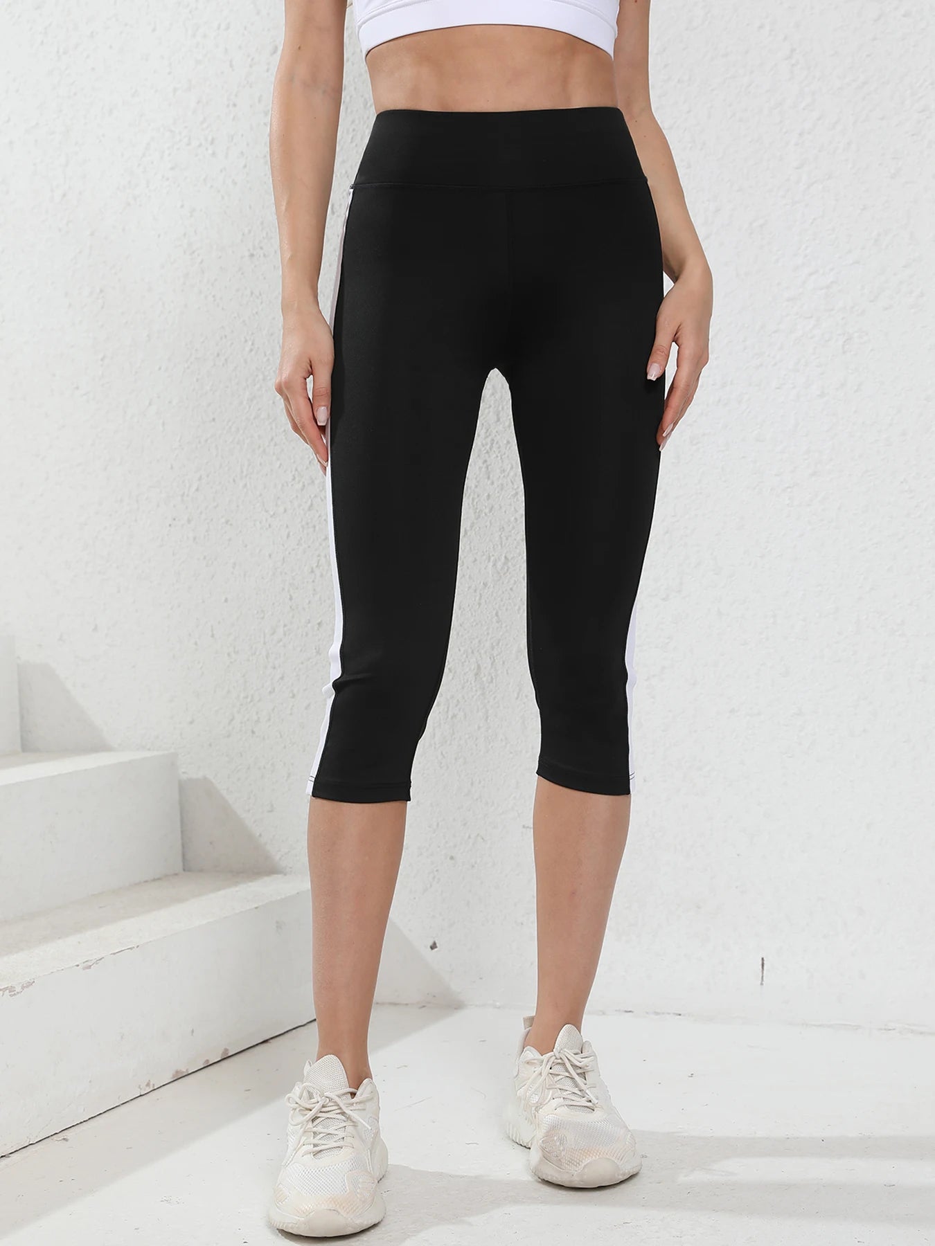 Women's Capri High Waist Leggings Tummy Control Fitness Yoga Pants