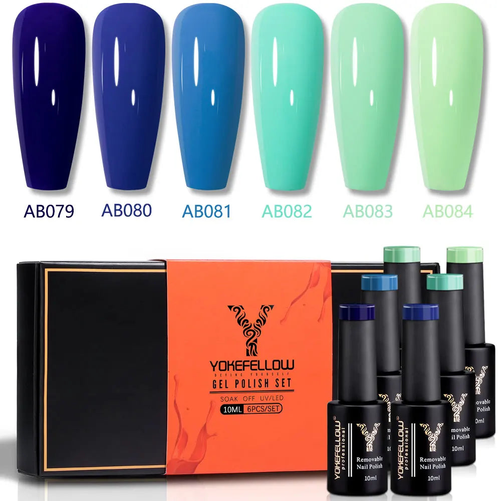 YOKEFELLOW  Pastel Gel Nail Polish Set 6 Colors Spring Summer Macaron Gel Nail Kit Soak Off Nail Art DIY Manicure Gift for Girl Viralgem Store