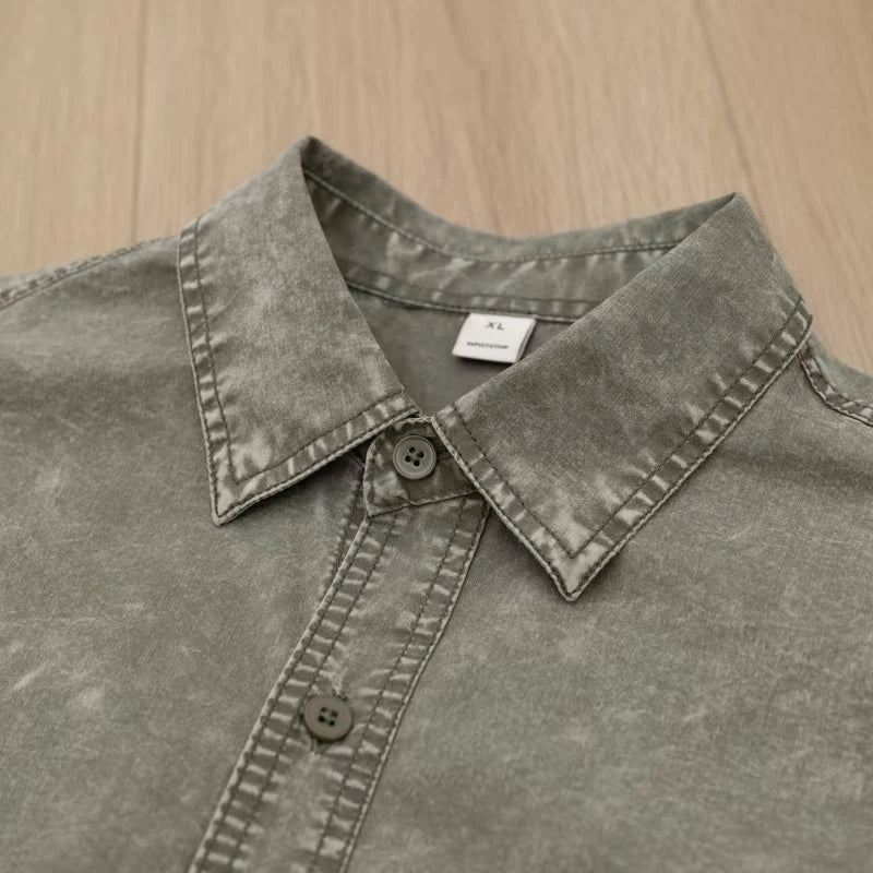 Vintage Snowflake Casual Shirt Customizable Logo Print High-End Series Men's Fashion Classic Style Clothing Viralgem Store