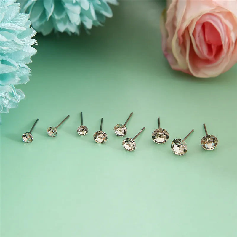 36pairs Mixed Sizes Rhinestone Stud Earrings For Women Girls Crystal Earrings Set Wedding Party Jewelry Gift Viralgem Store