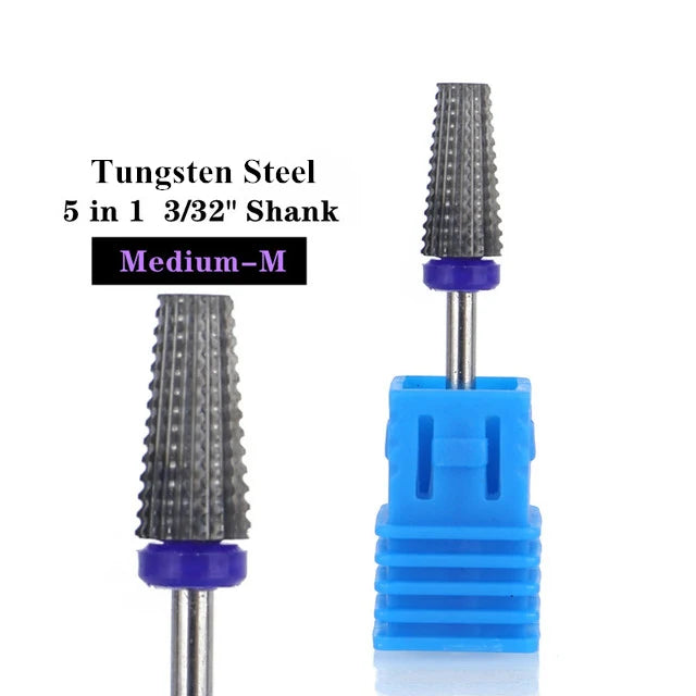 1pcs Tungsten Carbide Nail Drill Bit Electric Manicure Drill Machine Replacement Gringing Heads for Acrylic Gel Polishing Remove