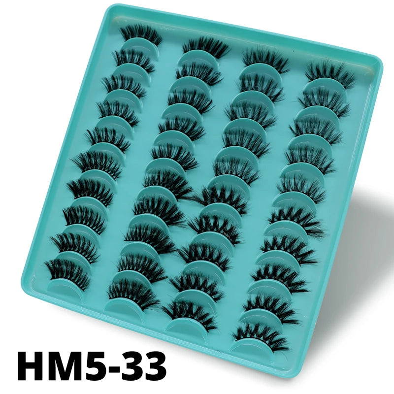 2 Style 20 Pairs Eyelash 3D Natural Mink False Eyelashes Makeup Fake Eye Lashes Faux Cilios Make Up Beauty Tools Wholesale