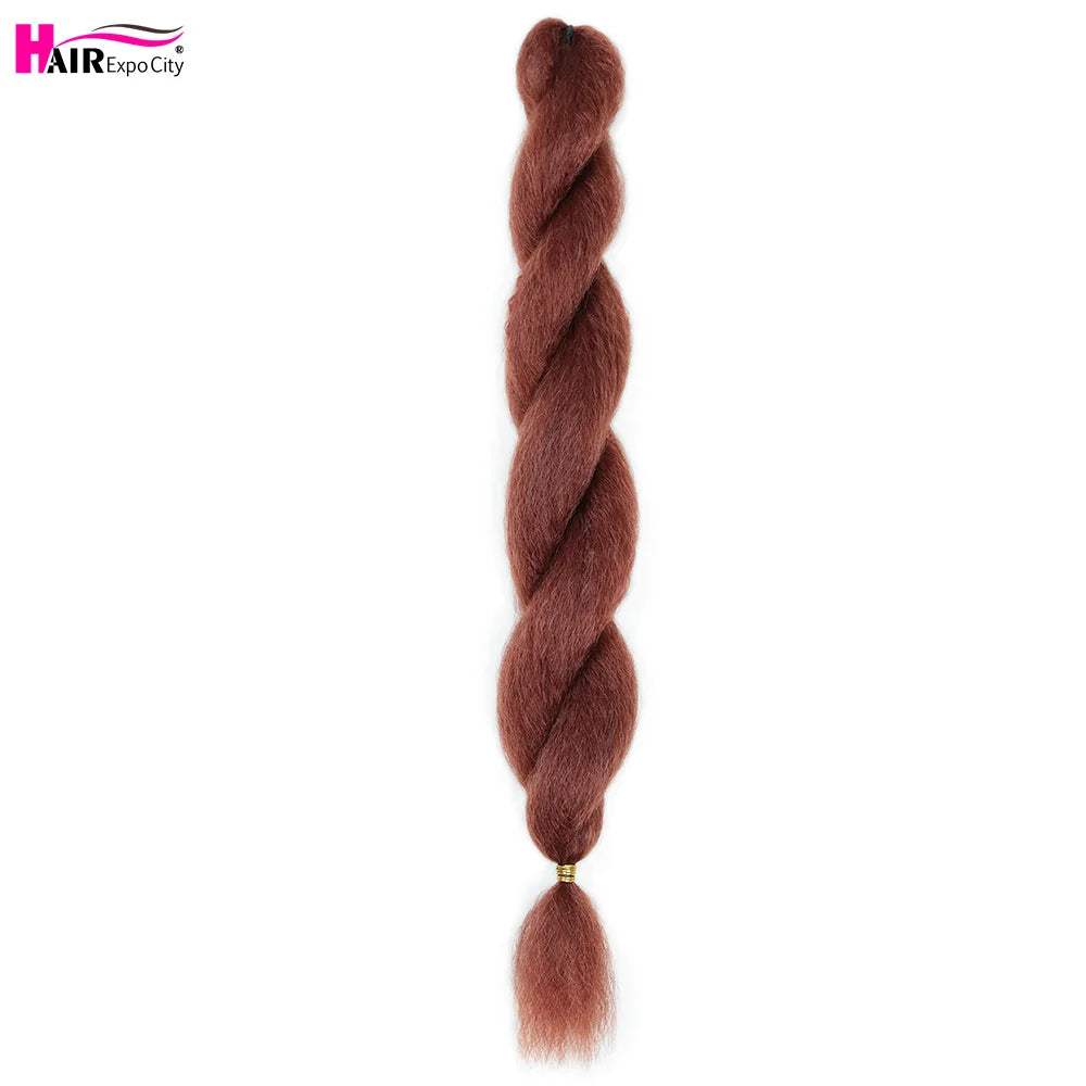 Vixen Crochet Bulk Hair 26 inch Jumbo Synthetic Braiding Hair Fluffy Kinky Straight Crochet Braids Extension Hair Expo City Viralgem Store