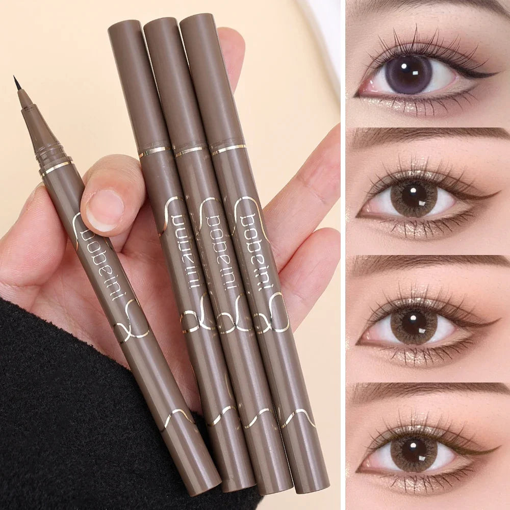 Waterproof Quick Dry Liquid Eyeliner Pen Lasting Lying Silkworm Eyeliner Pencil Ultra-fine Matte Black Brown Beauty Eyes Makeup