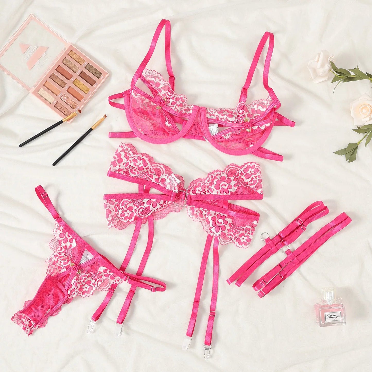 Toucheart Sexy Bra Set Contrast Color Lace Hollow Breathable Garter Hot Erotic Sexy Costumes Underwear Seamless Bra Thong Suit Viralgem Store