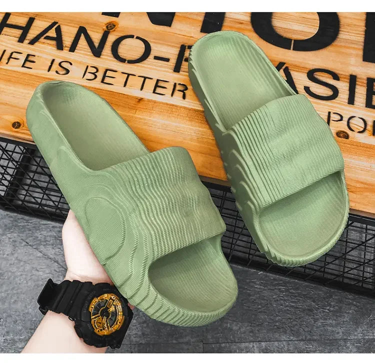 Summer EVA Slippers for Women Men Fashion Beach Sandals Soft Sole Platform Slides Outdoor Toe Open Shoes Unisex Size 29-46