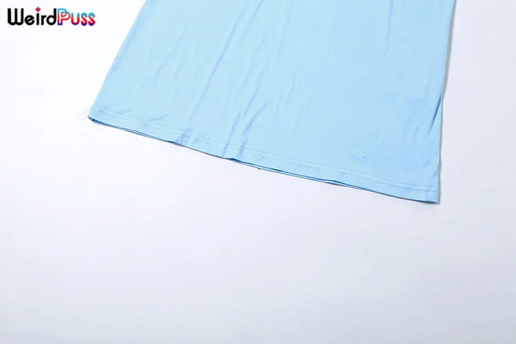 Weird Puss Knot Halter Dress Woman Summer Sexy Solid Backless Straps Ruffles Deep V-Neck Bodyshape Party Elegant Skinny Vestidos Viralgem Store