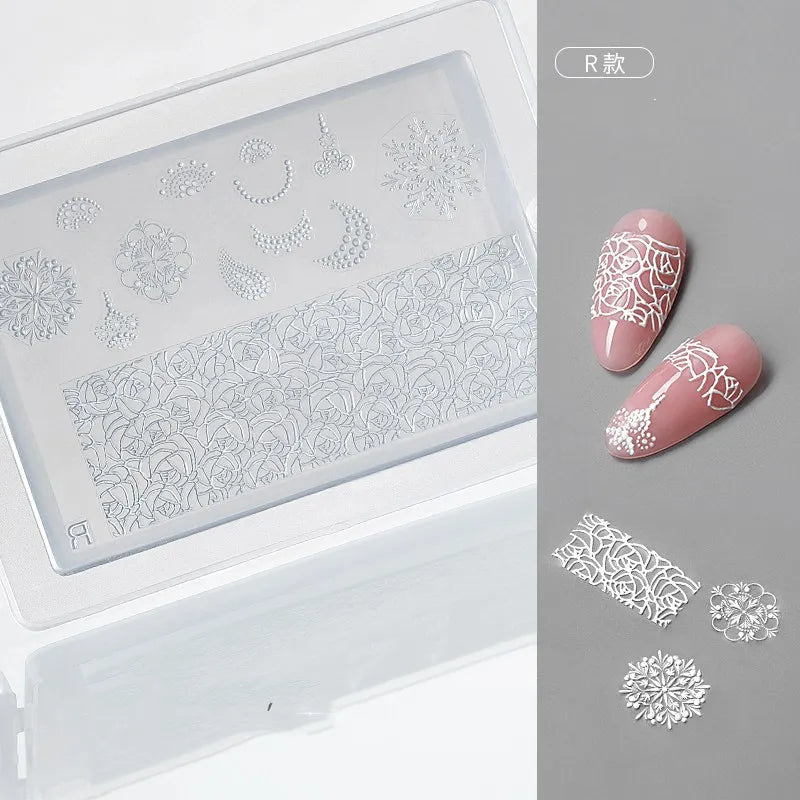 1pc Sweater Knitting Lace 3D Acrylic Mold Nail Art Decoration Nails DIY Design Silicone  Nail Art Template Nail  Mold