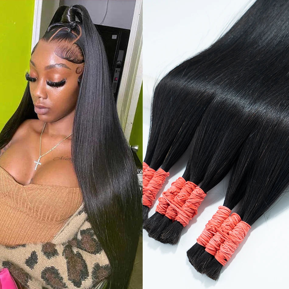 Wholesale Natural Human Hair For Braiding Straight Indian Hair Vietnam Virgin Bundles Afro Black Bulk 100% Human Hair Extension Viralgem Store