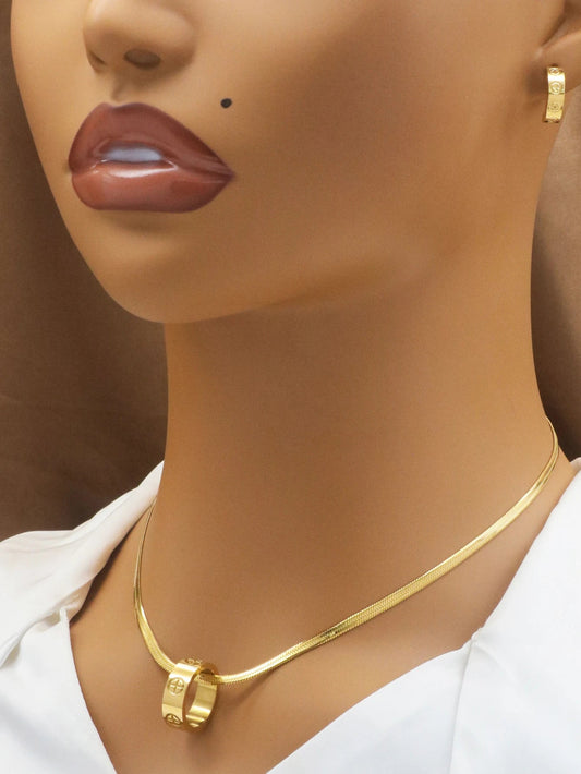 1 set/3pcs Fashion Design Couple Earrings Necklace Set For Women Men Stainless Steel Luxury Cute Jewelry Sets Viralgem Store