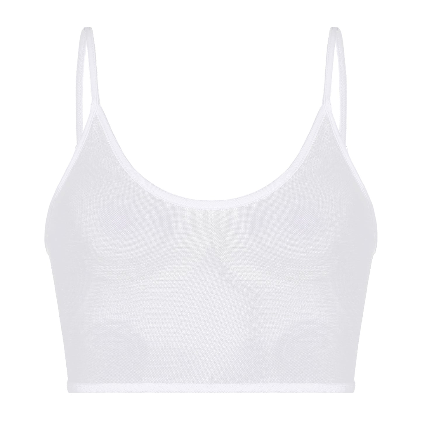 Women Sexy Crop Top See Through Sheer Mesh Vest For Rave Party Nightclub Dancing Party Tank Adjustable Spaghetti Straps Camisole