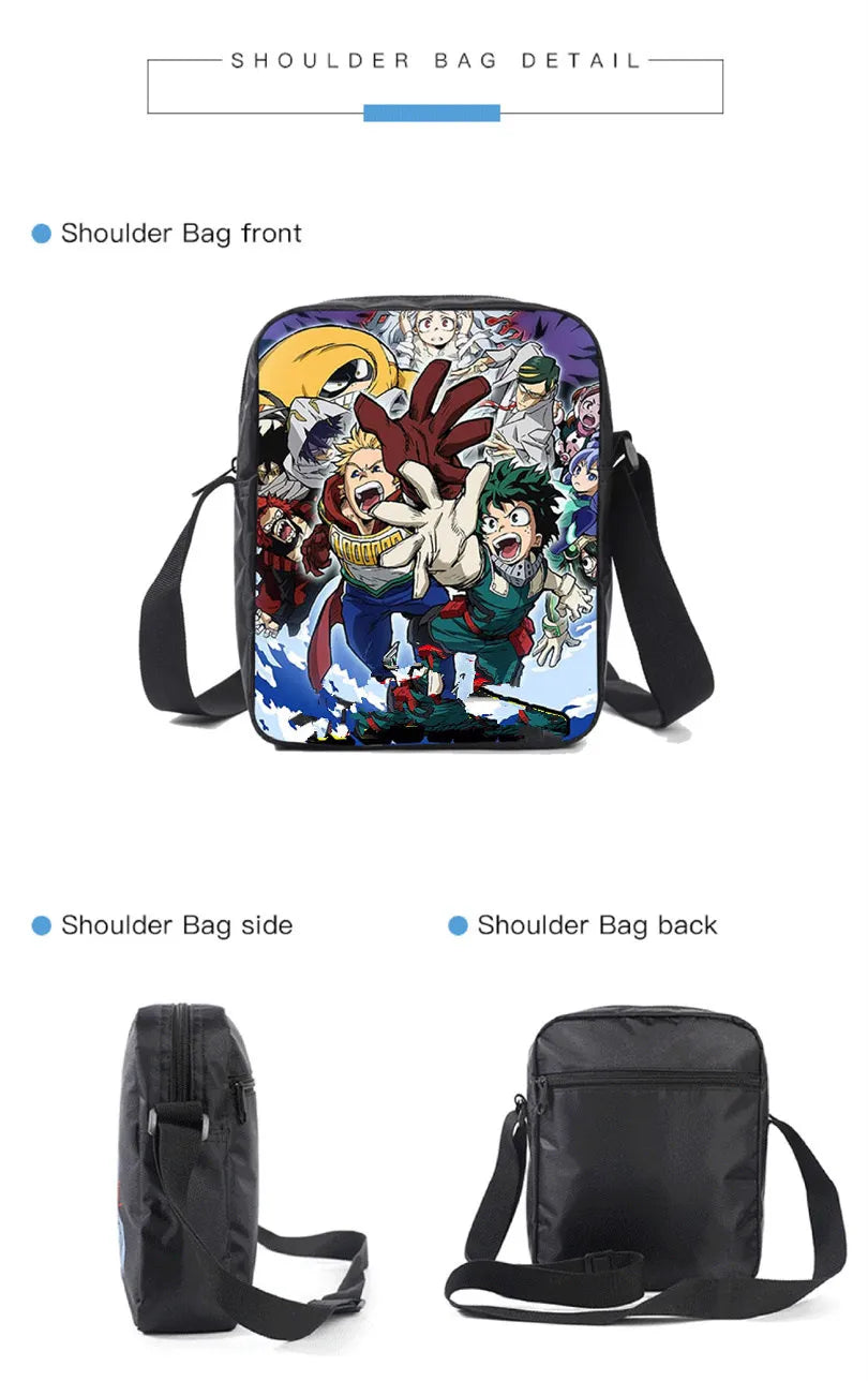 3pcs/Set Backpack Harajuku Dinosaur 3D Print School Student Bookbag Anime Laptop Daypack Lunch Bag Pencil Case